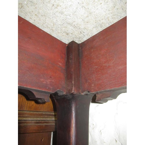 2039B - 19th Century Irish mahogany console table, the later composite marble top above centre carved shell,... 