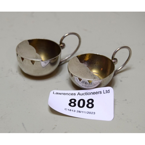Pair of silver salts in the shape of cups by Canadian maker, Carl Poul Petersen