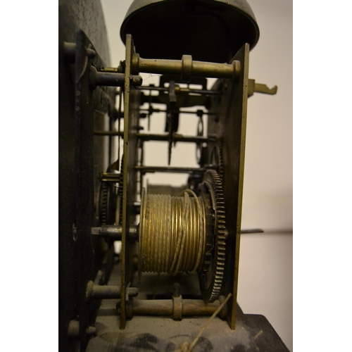 1045 - 19th Century mahogany longcase clock, the circular painted dial having subsidiary seconds with Roman... 