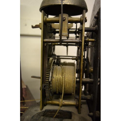 1045 - 19th Century mahogany longcase clock, the circular painted dial having subsidiary seconds with Roman... 