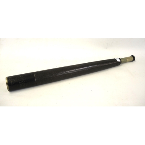 137 - Dollond black leather cased telescope, 64cm unextended