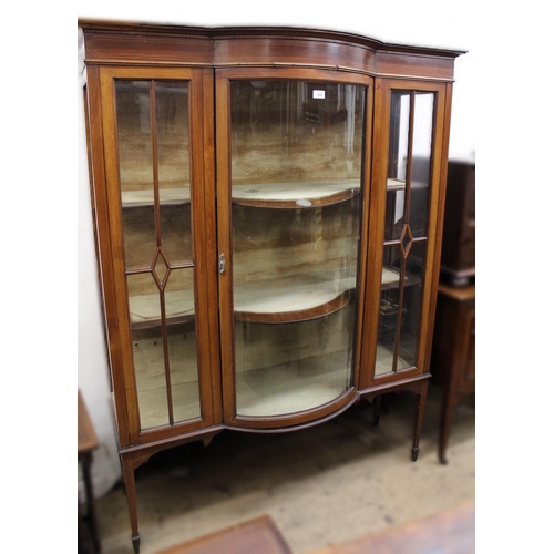 1426 - Edwardian mahogany semi bow front display cabinet