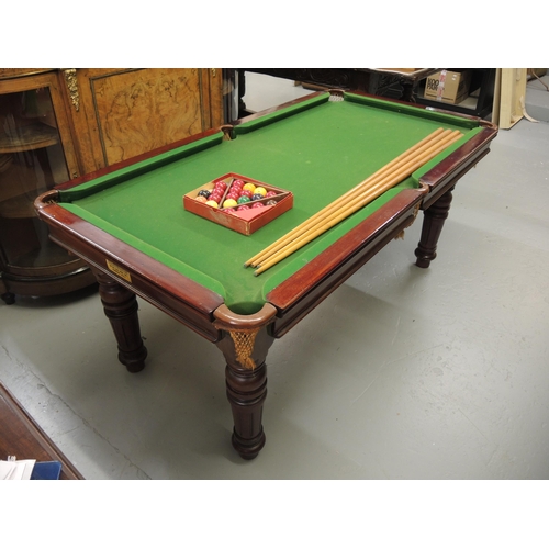 1444 - Early to mid 20th Century quarter size snooker / dining table by John Bennett & Co.