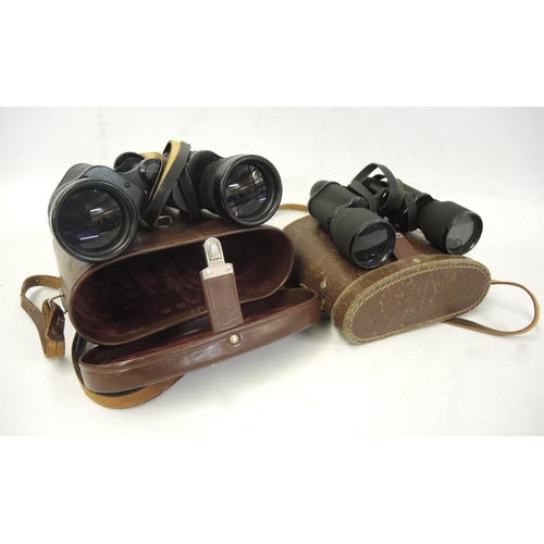 161 - Pair of Zeiss 7 x 50 binoculars, cased together with another cased pair of binoculars