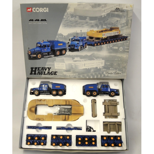 163 - Two Corgi diecast metal Heavy Haulage Scammell Contractors with trailer, 1/50th scale,