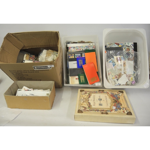 186 - Three boxes containing a large collection of miscellaneous stamps, albums, First Day Covers etc.