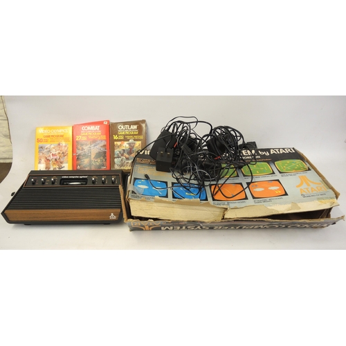 223 - Atari CX-2600 video computer system with game and controllers