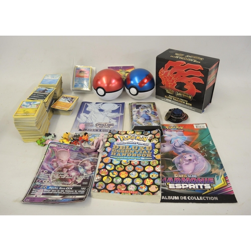 224 - Quantity of Pokemon cards and toys including sealed Fates Collide, Pokeballs etc.