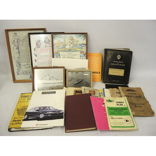 236 - Two boxes containing a quantity of aeronautical, Naval and automotive ephemera