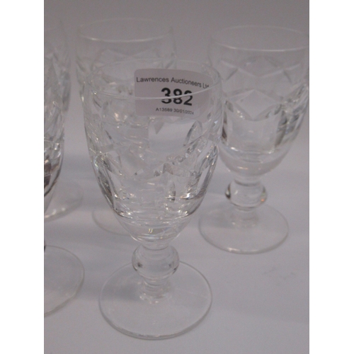 382 - Set of eleven Waterford cut glass sherry glasses