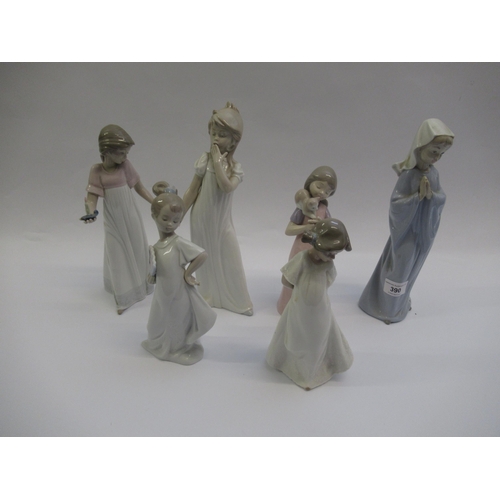 390 - Group of six various Nao figures