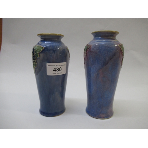 480 - Pair of small Doulton stoneware vases