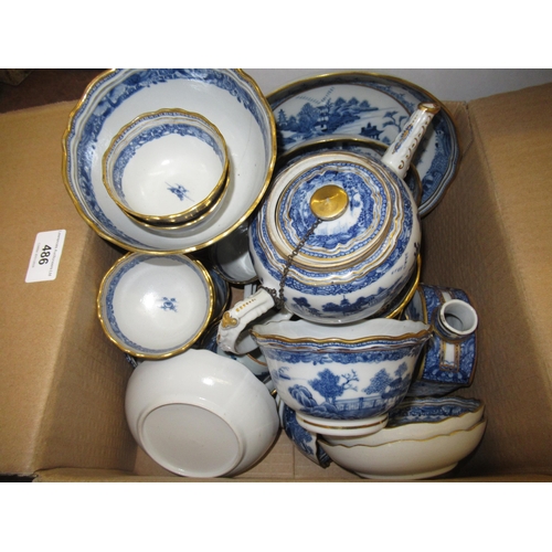 486 - 19th Century Chinese blue and white Willow pattern part teaset