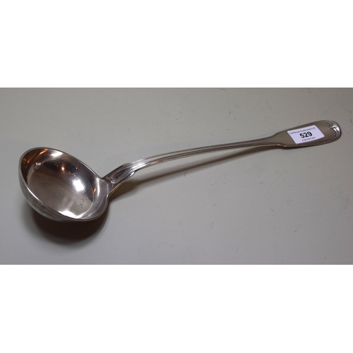 Continental silver Fiddle and Thread pattern punch ladle, 7.5oz