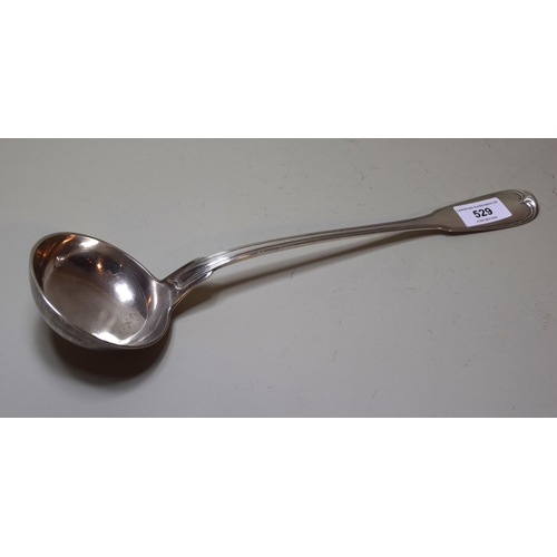 529 - Continental silver Fiddle and Thread pattern punch ladle, 7.5oz