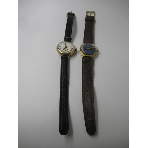 585 - 9ct Gold cased Waltham wristwatch, together with a similar, smaller wristwatch