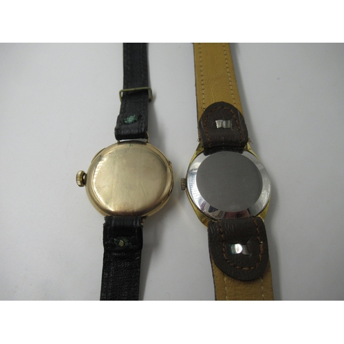 585 - 9ct Gold cased Waltham wristwatch, together with a similar, smaller wristwatch