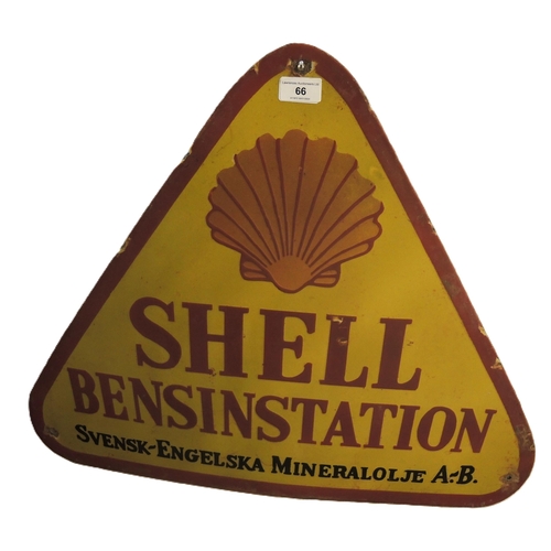 Reproduction enamel sign, Shell Bensinstation, 50 x 61cm