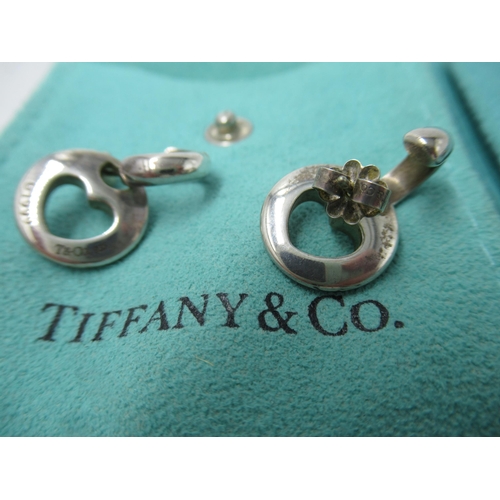 681 - Three pairs of Tiffany silver earrings in original pouches