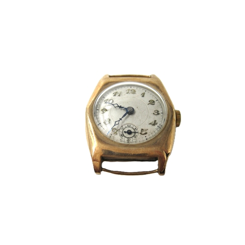 686 - Ladies vintage 9ct gold cased wristwatch with a silvered dial, Arabic numerals and subsidiary second... 