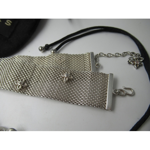 689 - Links of London silver chain link choker, together with a Links three heart pendant on cord