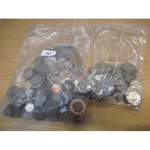 702 - Quantity of pre 1947 and later British coins, together with some foreign coins