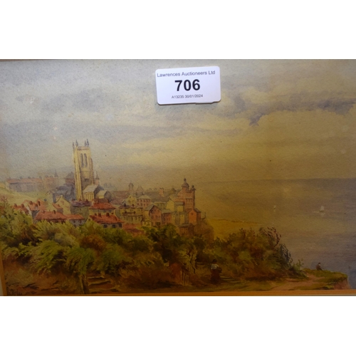 706 - Thomas Newenham Deane (Irish), watercolour, coastal scene ' Cromer ', unsigned, inscribed to an orig... 