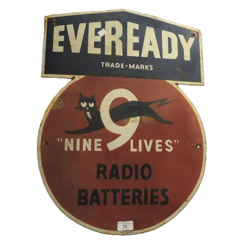 73 - Reproduction enamel sign, ' Eveready Radio Batteries ', 60 x 44cm