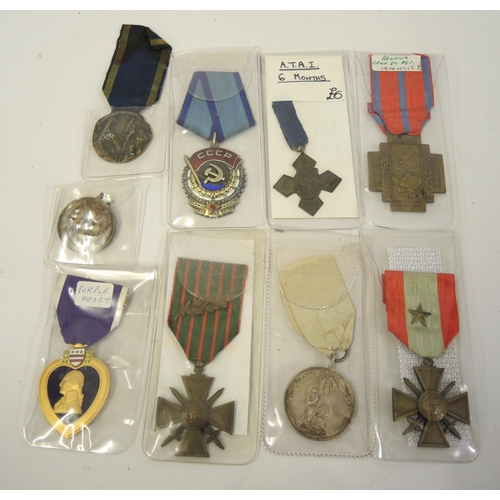 95 - Two World War I French Croix de Guerre medals, World War I Belgian medal and six other various medal... 