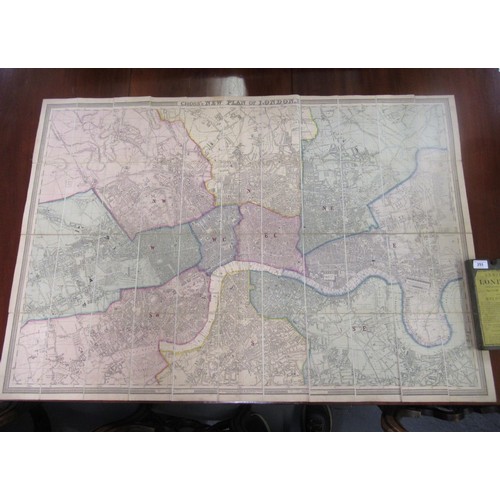 253 - Cross's folding map ' London, A New Plan of the Metropolis ' in the original slip case, together wit... 