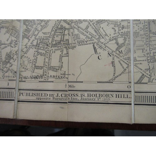 253 - Cross's folding map ' London, A New Plan of the Metropolis ' in the original slip case, together wit... 