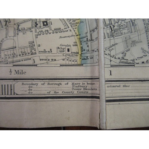 253 - Cross's folding map ' London, A New Plan of the Metropolis ' in the original slip case, together wit... 