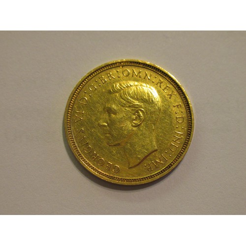 628 - Rare George VI 1937 half sovereign with plain unmilled edge