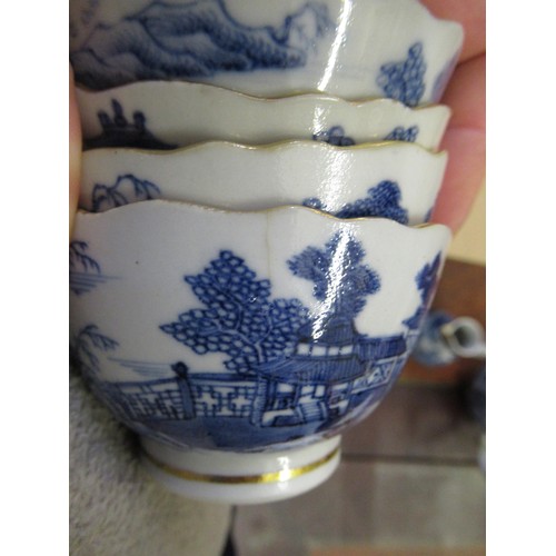 486 - 19th Century Chinese blue and white Willow pattern part teaset