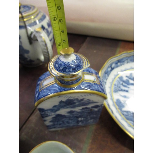 486 - 19th Century Chinese blue and white Willow pattern part teaset