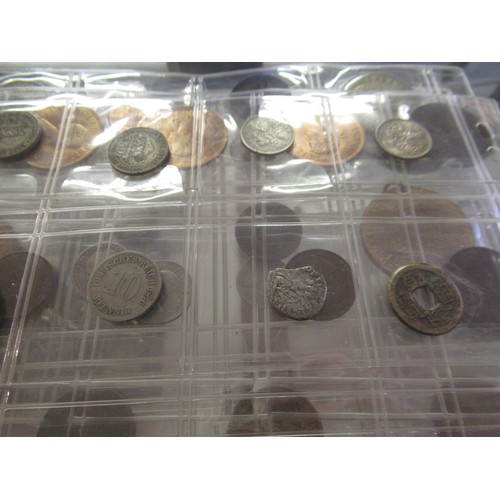 668 - Quantity of miscellaneous World coins in folder pages, cases and loose