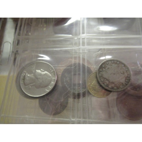 668 - Quantity of miscellaneous World coins in folder pages, cases and loose