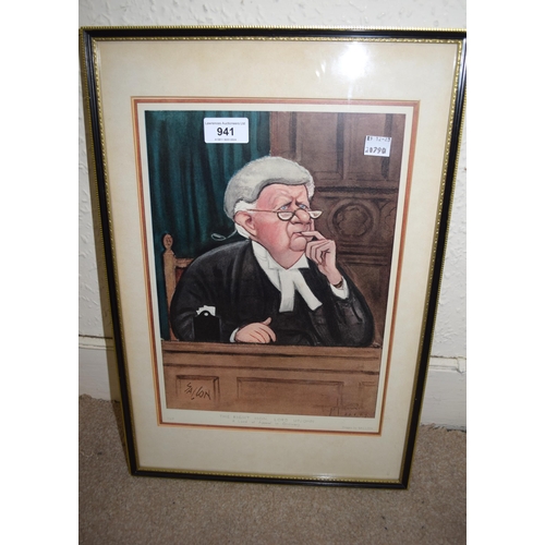 941 - Group of six various framed and unframed prints of judges