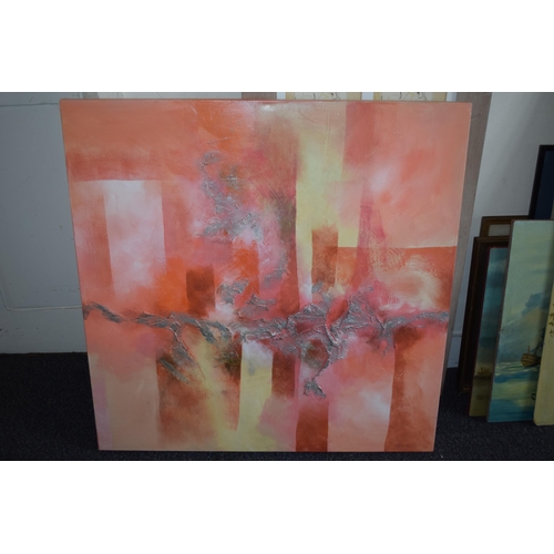 953 - Robert Mullen abstract, mixed media on canvas, 92cm square