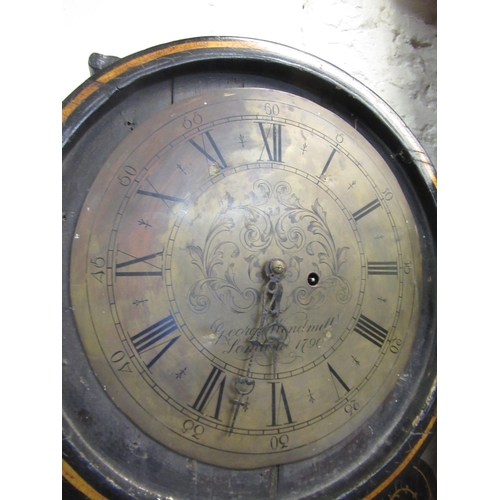 1034 - 19th Century chinoiserie cased parliament clock, the circular dial having Roman numerals, inscribed ... 