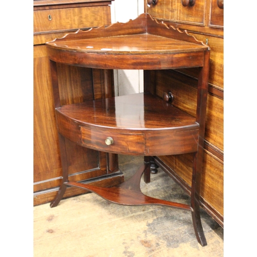 1397 - George III mahogany two tier corner washstand