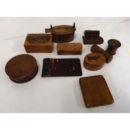 106 - 19th Century Tunbridge ware nutmeg grater, together with a quantity of other boxes etc.