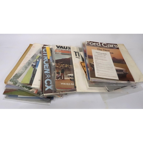 113 - Large quantity of 1970's car showroom brochures including Cadillac, Ford and Mercedes