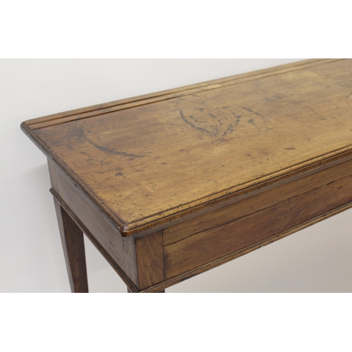 1740 - George III mahogany serving table, the moulded top above a plain frieze and square tapering supports... 