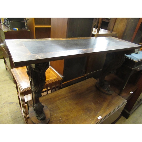 1762 - 19th Century rosewood console table on carved scroll supports (later additions)