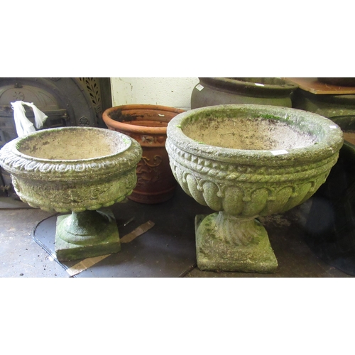 1770 - Two cast concrete pedestal garden planters