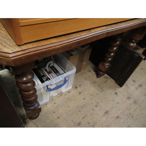 1774 - Early 20th Century oak dining room suite comprising:  a good quality sideboard with three drawers ab... 