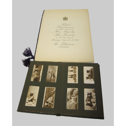 290 - Album of De Reszke black and white cigarette cards, together with a 1957 Royal Variety performance p... 