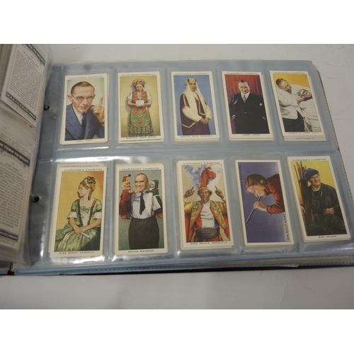 343 - Group of three green cigarette card albums, film stars, animals, naval, poker, architecture, from R.... 