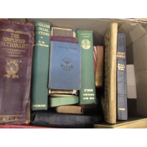 350 - Quantity of various books, including Holy Bibles, Tintin and Charles Dickens